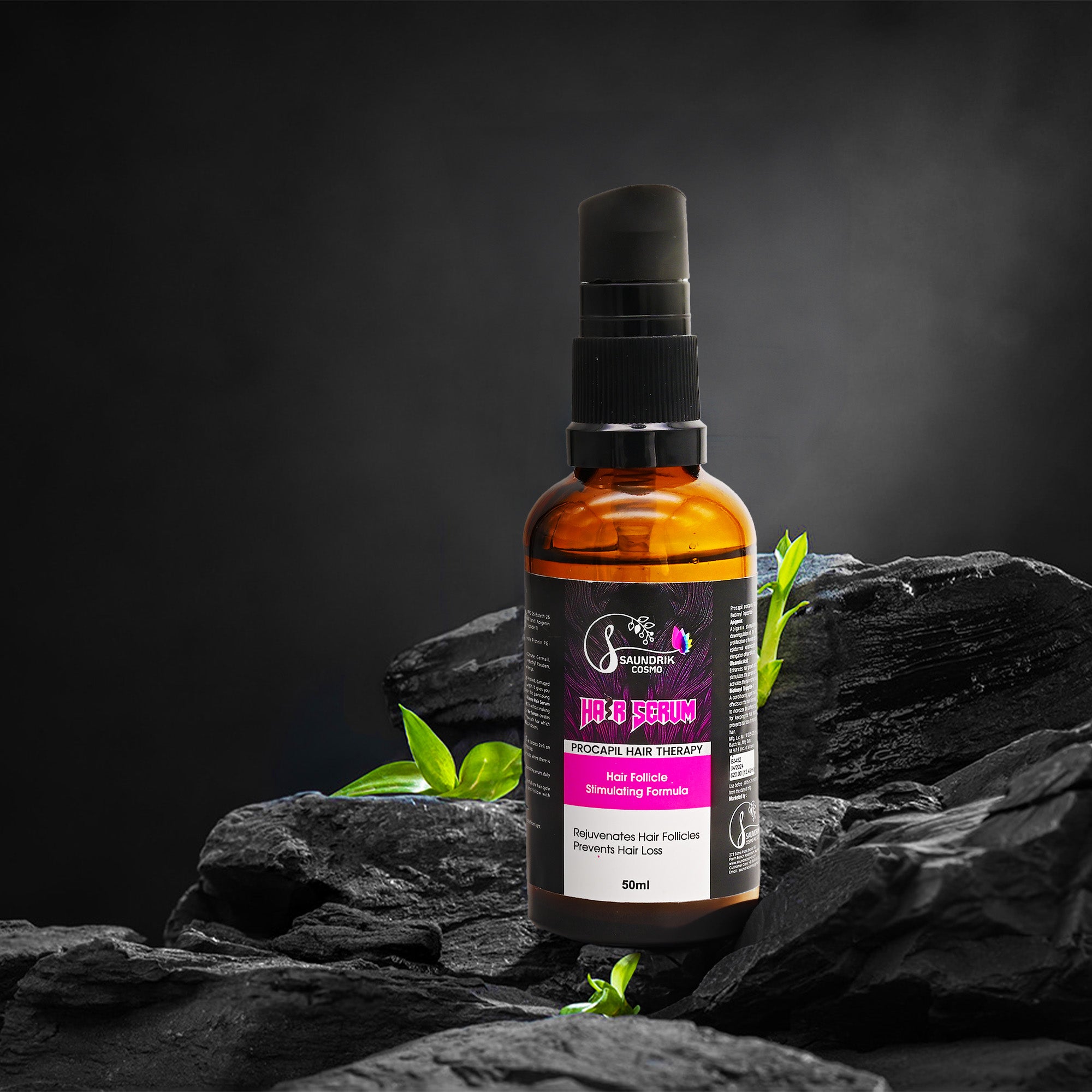 SAUNDRIK CORP HR-B Serum with Procapil | Hair Follicle Stimulating Formula | Rejuvenates Scalp | Prevents Hair Loss | Promotes Thicker, Stronger Hair | Unisex | 50ml